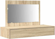 Modern Sonoma Oak Dressing Table Vanity Desk Mirror Drawer Makeup Storage