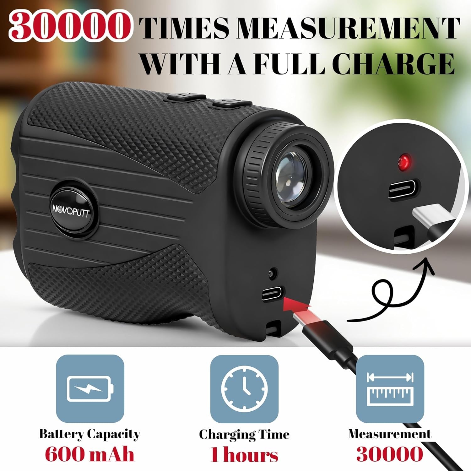 Golf Range Finder 1200Y Slope Flag Lock Vibration Rechargeable