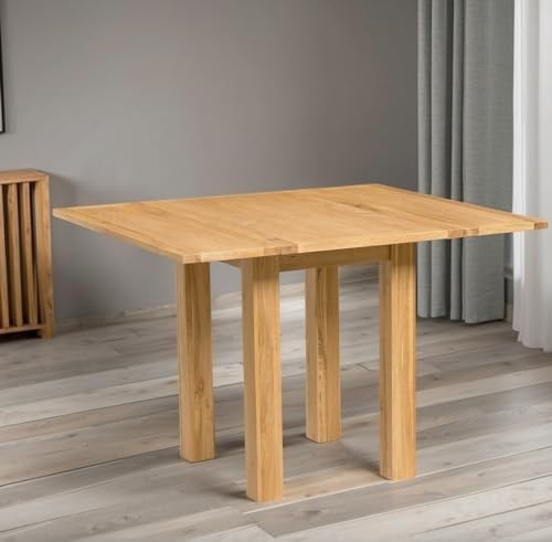 Folding Oak Dining Table 110cm Extendable Rectangular Kitchen Table