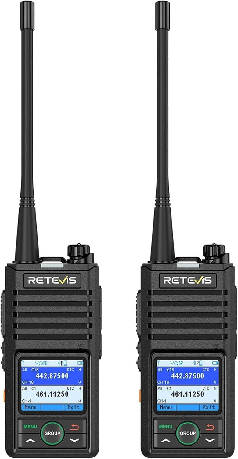 Bluetooth Walkie Talkies Long Range 2 Pack APP Control VOX AI Noise