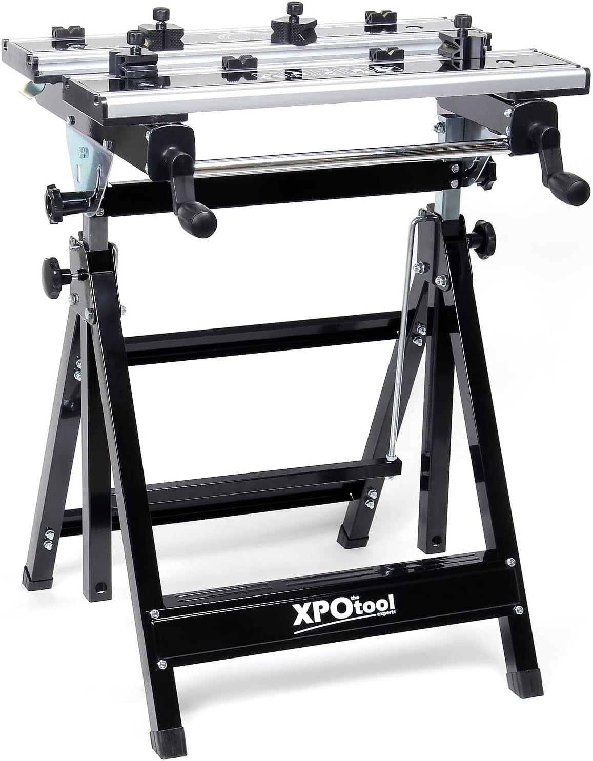 Foldable Mobile Workbench Height Adjustable 77–107cm Angle Tilt Work Table 100kg
