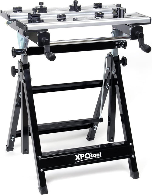 Foldable Mobile Workbench Height Adjustable 77–107cm Angle Tilt Work Table 100kg