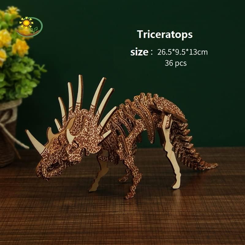 3D Dinosaur Wooden Puzzle Kit – Educational, DIY Craft, Fun Kids Toy