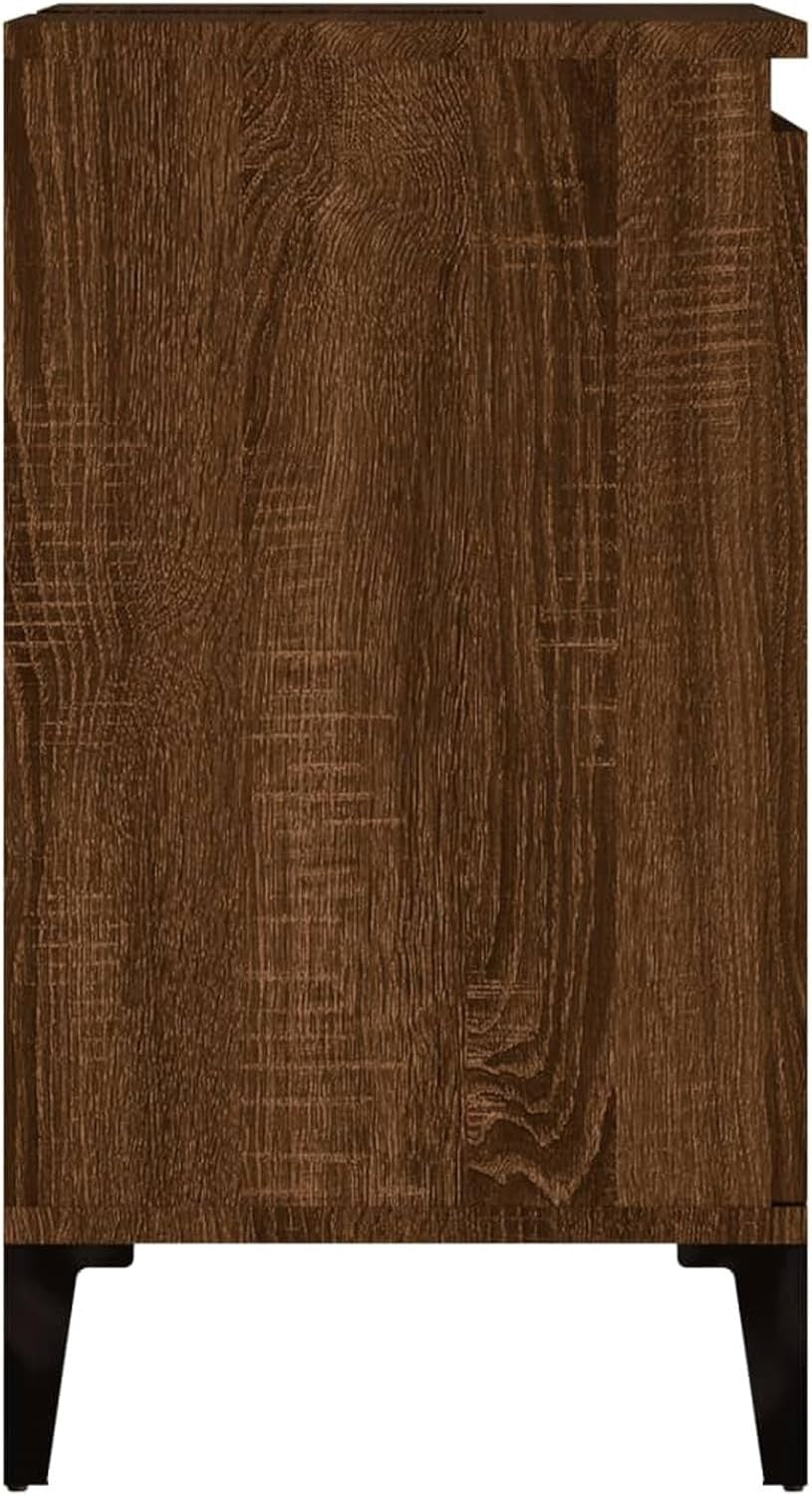 Brown Oak Bathroom Sink Cabinet | Under Sink Storage Unit 58x33x60cm