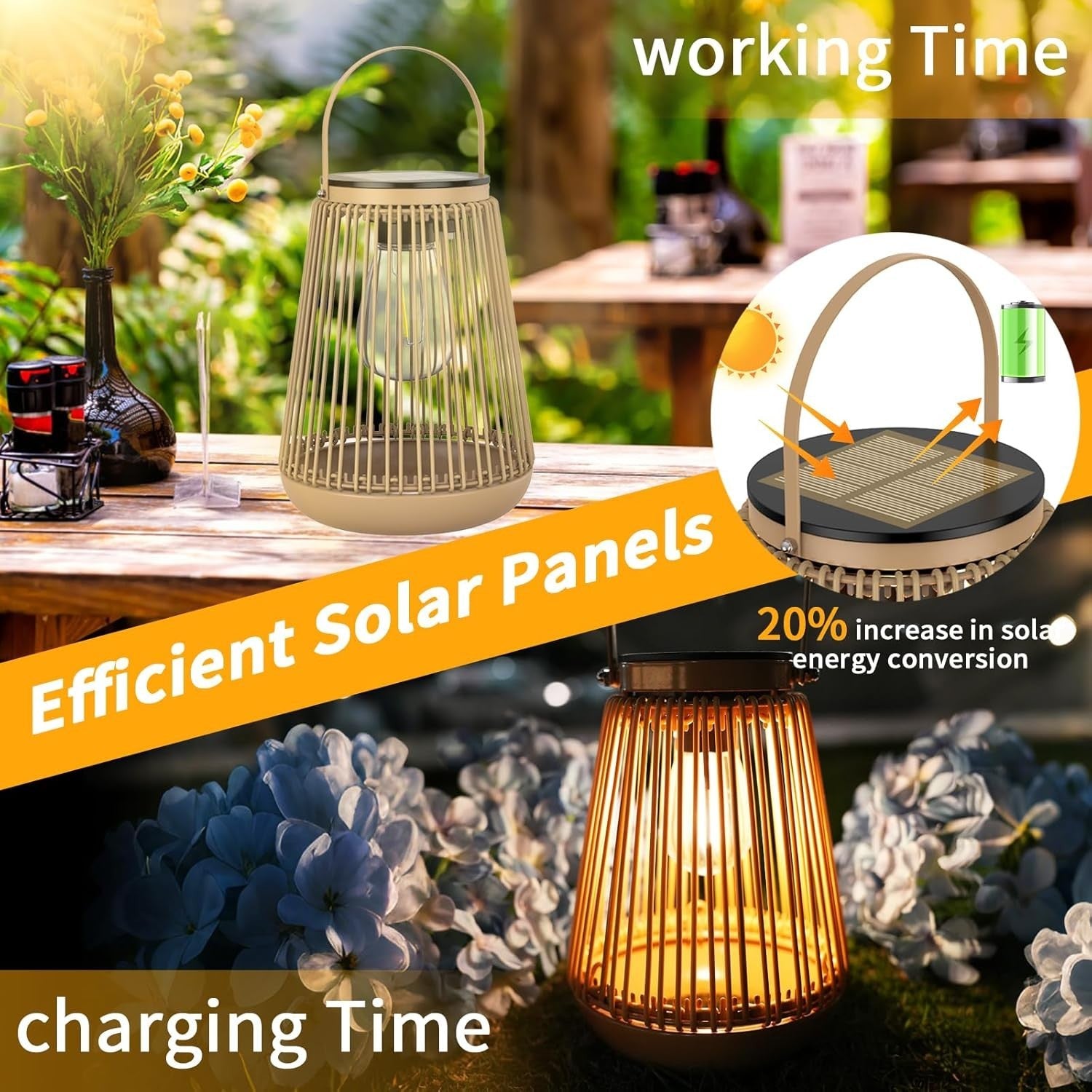 4 Pack Solar Garden Lanterns Outdoor Waterproof Metal
