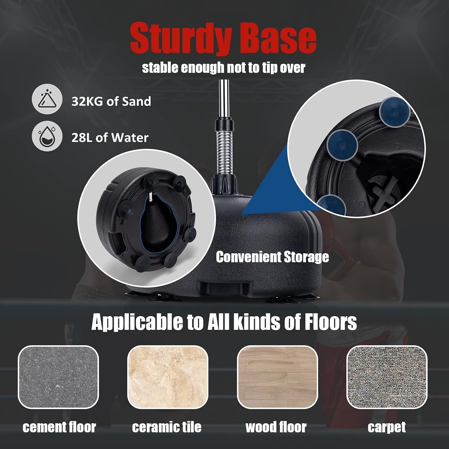 Freestanding Boxing Reflex Bag Adjustable Height Punch Ball Set