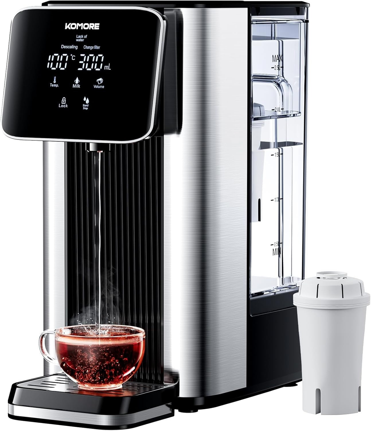 Instant Hot Water Dispenser 2.5L | 2600W Fast Boil Touch Screen Presets
