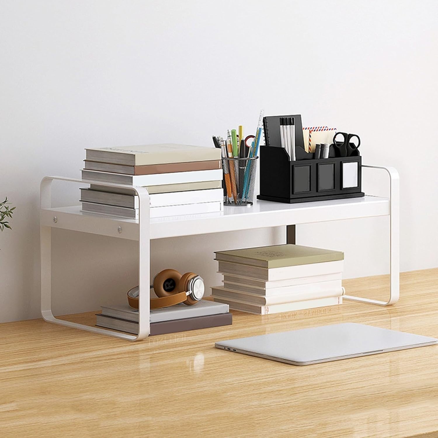 Stackable Desktop Organizer Metal Storage for Office & Kitchen