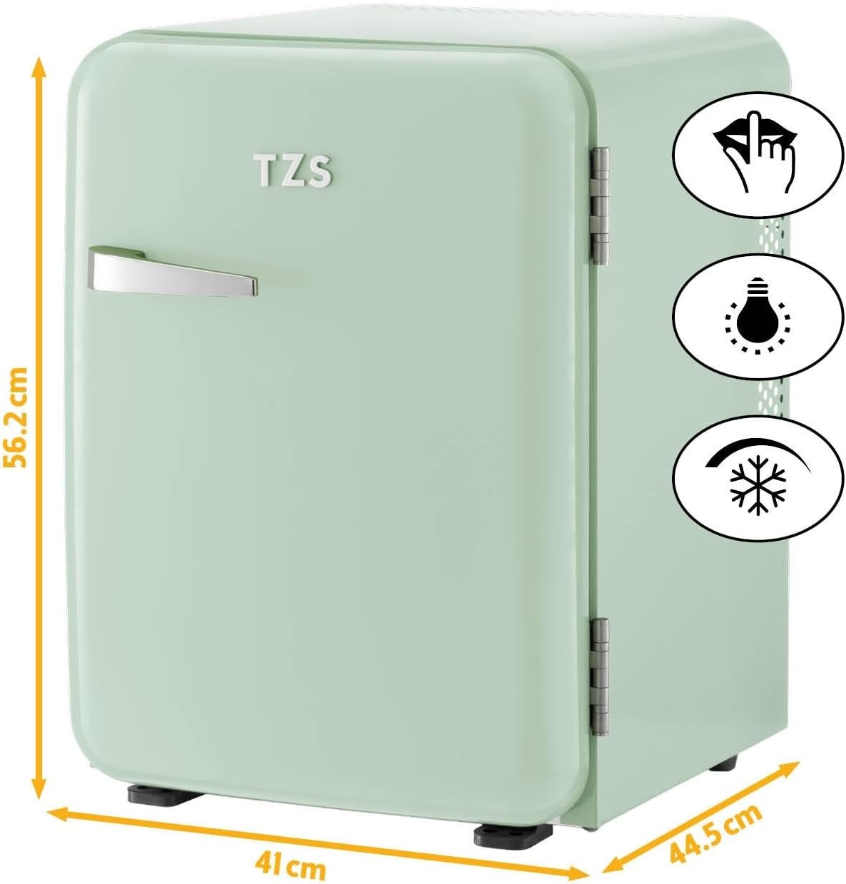 40L Retro Mini Fridge Silent Frost-Free LED Interior Freestanding Turquoise