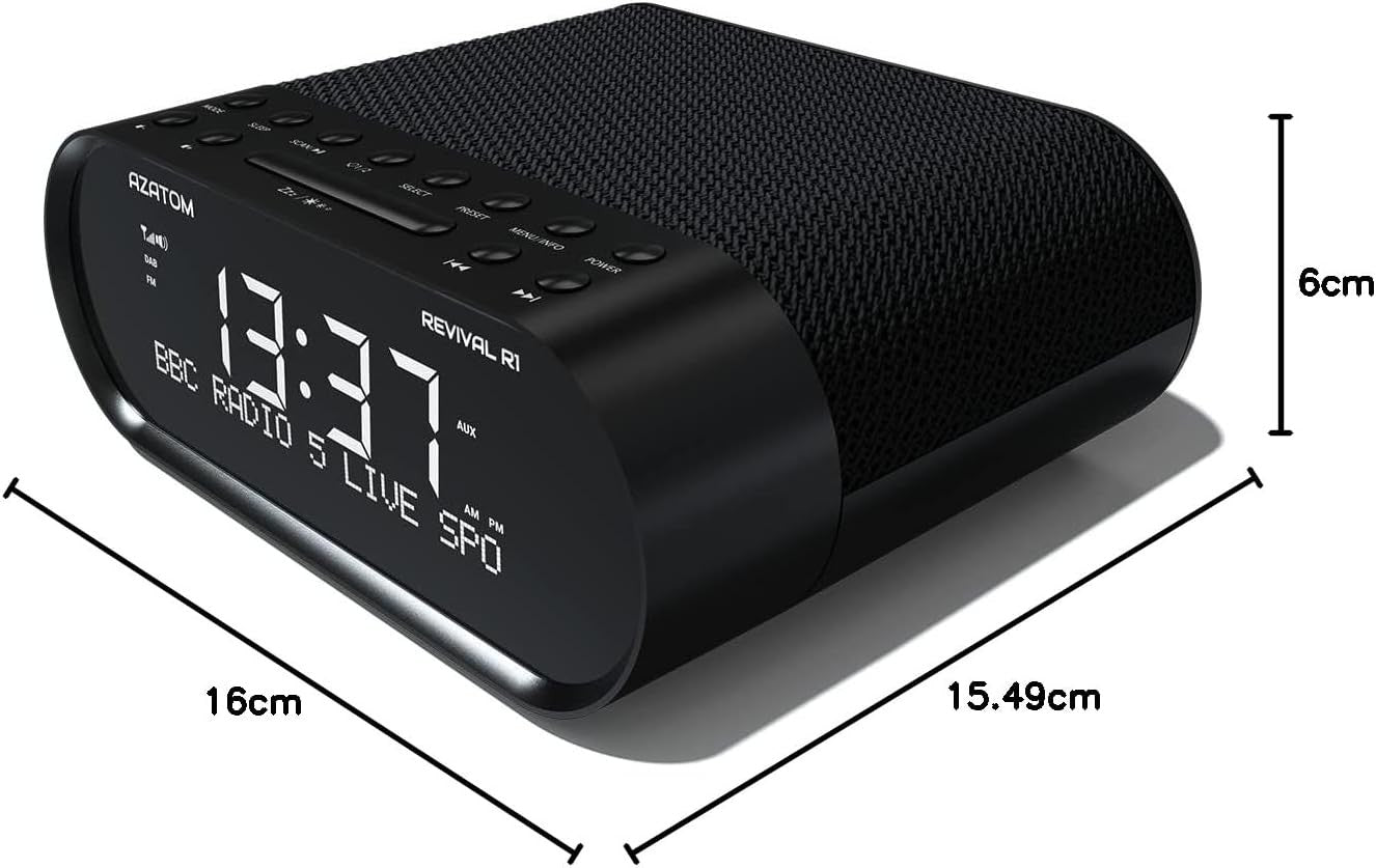 DAB DAB+ FM Bedside Digital Radio Alarm Bluetooth USB Phone Charger