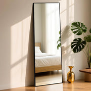 Full Length Mirror 163x53cm Square Black Frame, Shatterproof for Bedroom