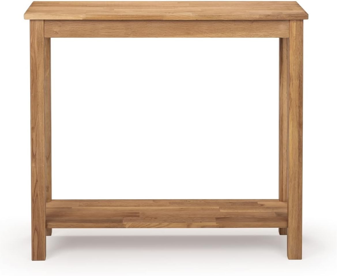 Rustic Narrow Console Table – 2-Tier Design with Metal Frame for Hallways