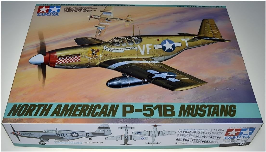 WWII P-51B Mustang 1:48 Scale Plastic Model Kit | US Fighter Aircraft