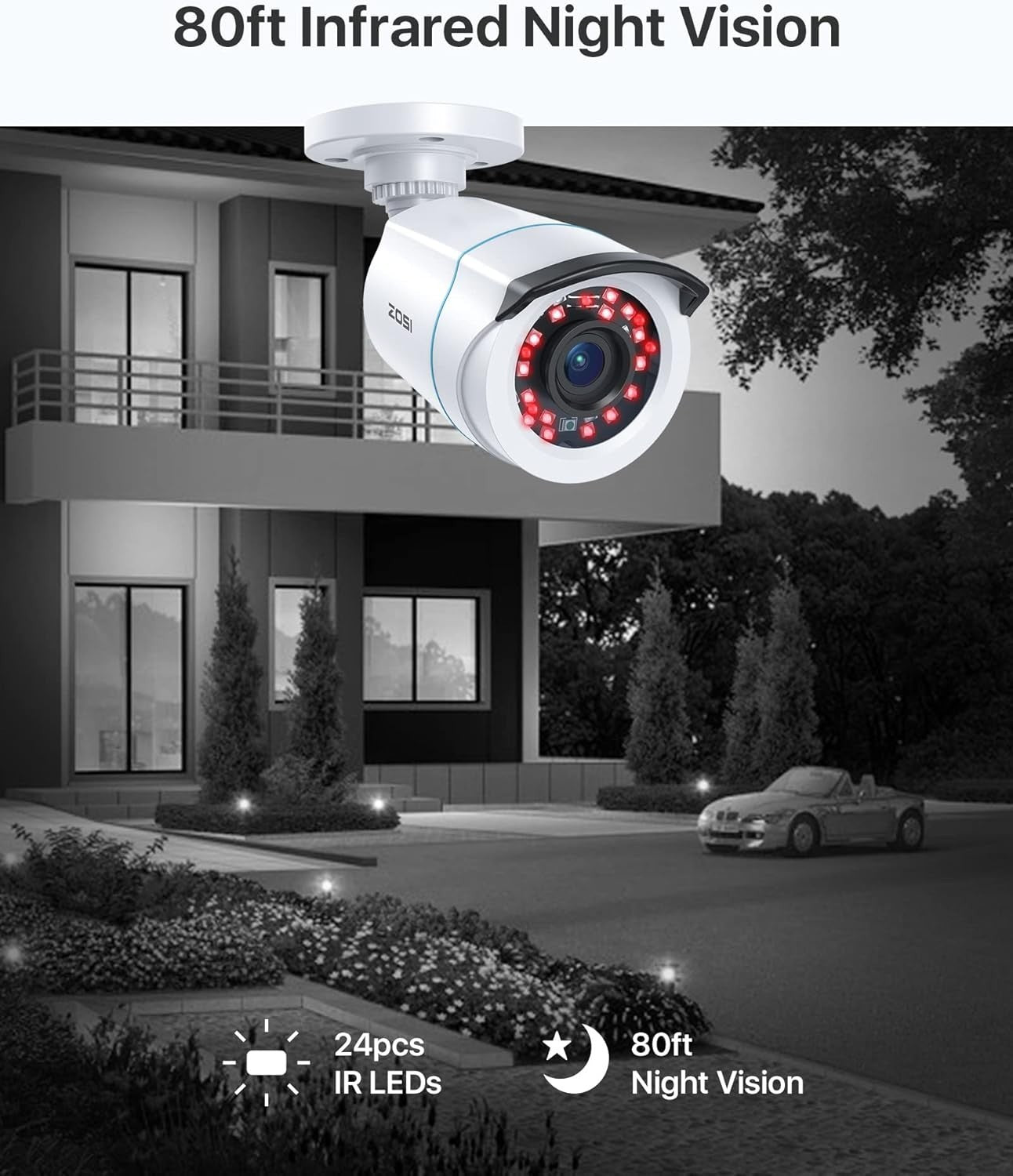 1080P HD CCTV Camera 4 Pack Outdoor Indoor IR Night Vision Wired