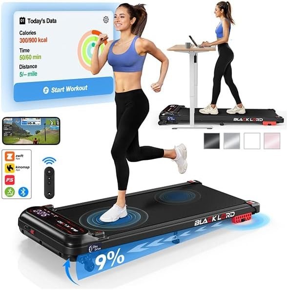 Under Desk Walking Pad Treadmill 9% Incline 11KM/H Home Office