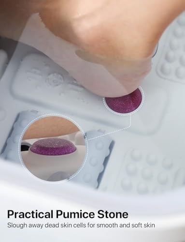 Foot Spa Massager with Heat, Bubbles & Shiatsu Rollers Pedicure Tub