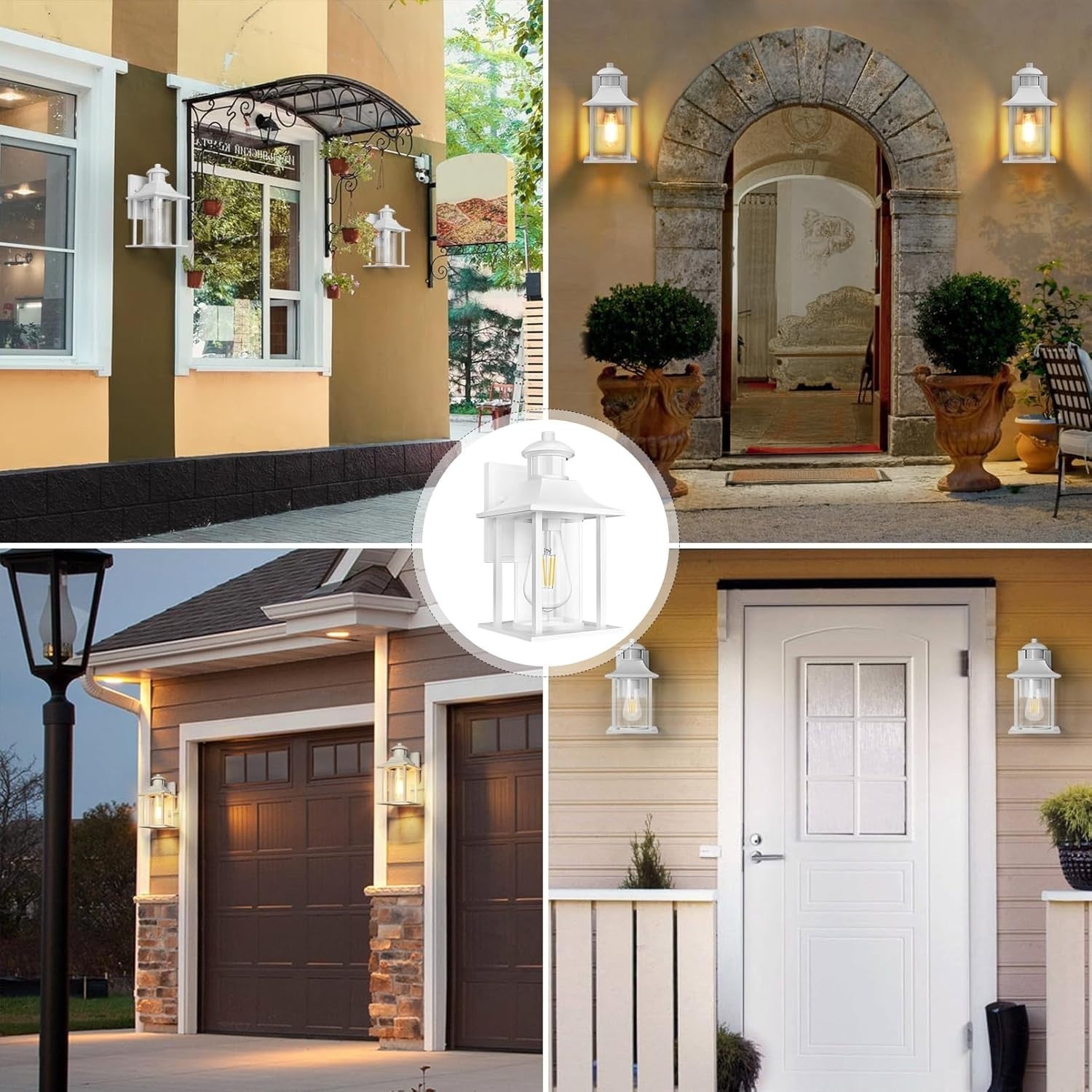 Outdoor Motion Sensor Wall Light Waterproof with Bulb, Aluminium Sconce