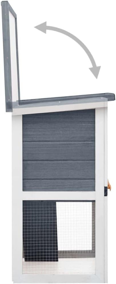 Outdoor Rabbit Hutch Wooden Double Level Cage Weatherproof Ramp Design