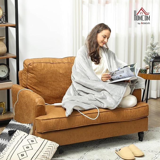 Electric Heated Throw Blanket 180x130cm 10 Heat Levels Timer Washable
