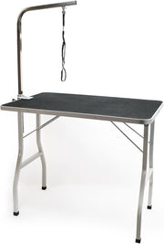 Foldable Dog Grooming Table Non Slip Adjustable Arm Washable Surface