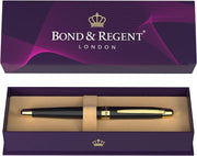 Luxury Rollerball Pen Royal Blue 24K Gold Trim Medium Black Ink