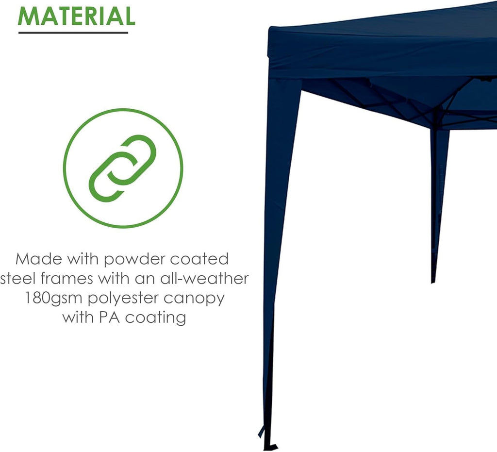 3m Pop Up Garden Gazebo with Side Walls Waterproof Outdoor Tent Navy