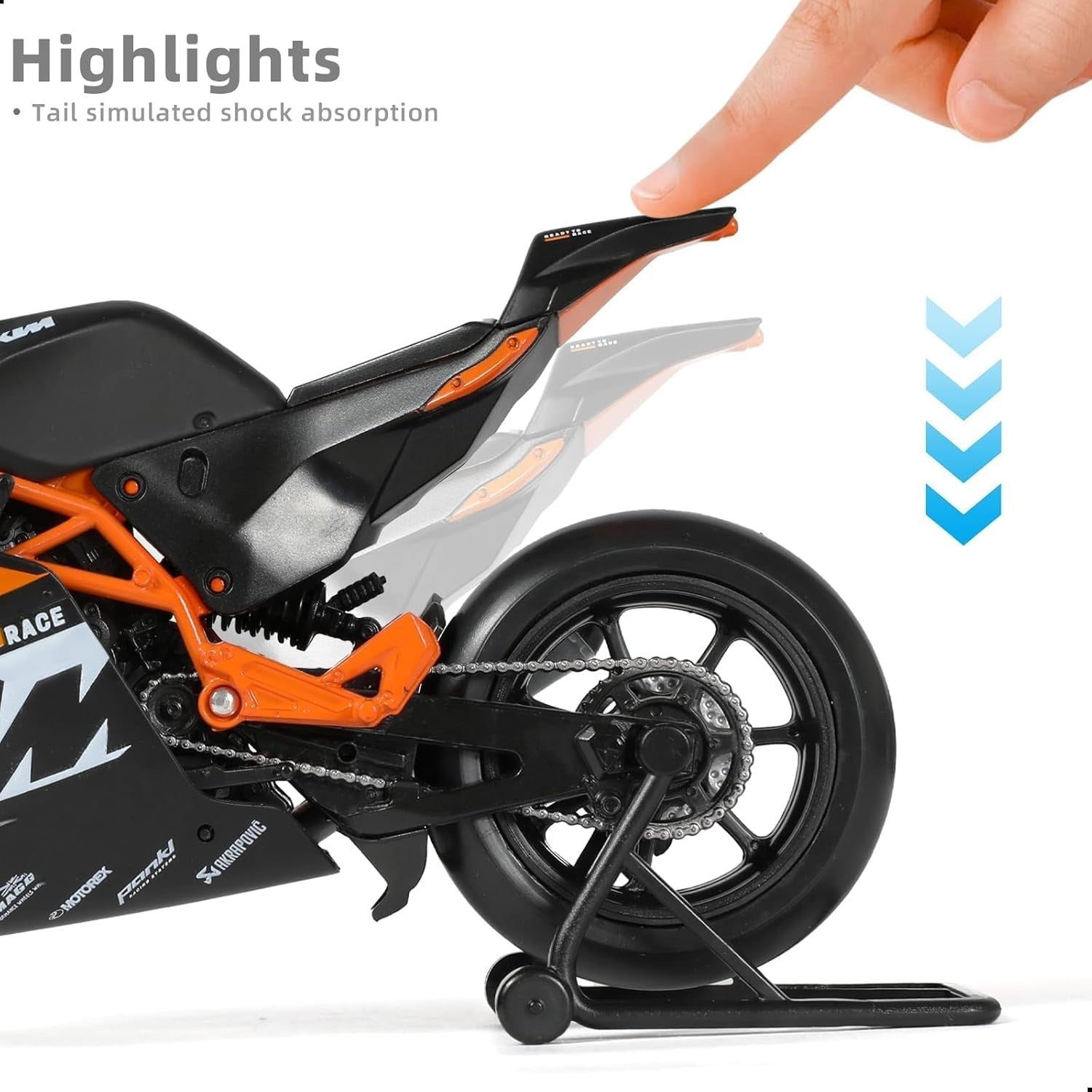 1:12 Diecast Sports Motorcycle Model - Track-Ready Detail, Rotating Wheels