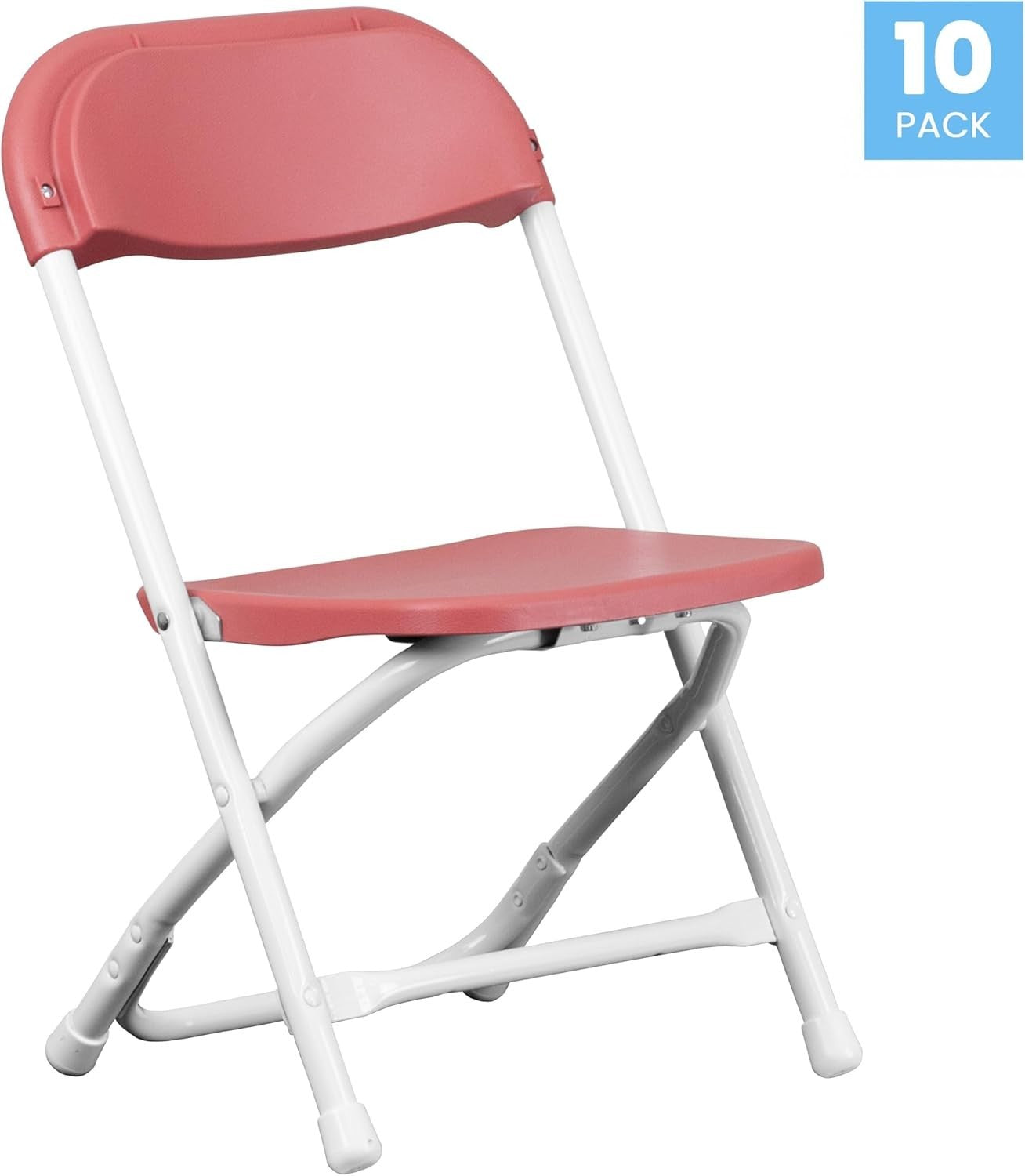10x Kids Folding Chairs Lightweight Durable Plastic Stackable Burgundy