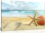 Starfish Beach Canvas Wall Art Coastal Sea Sand Home Decor Print 24x16
