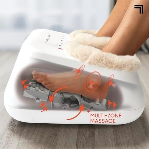 Shiatsu Foot Massager Heat Compression 3 Modes Intensity Timer Ultra-Soft