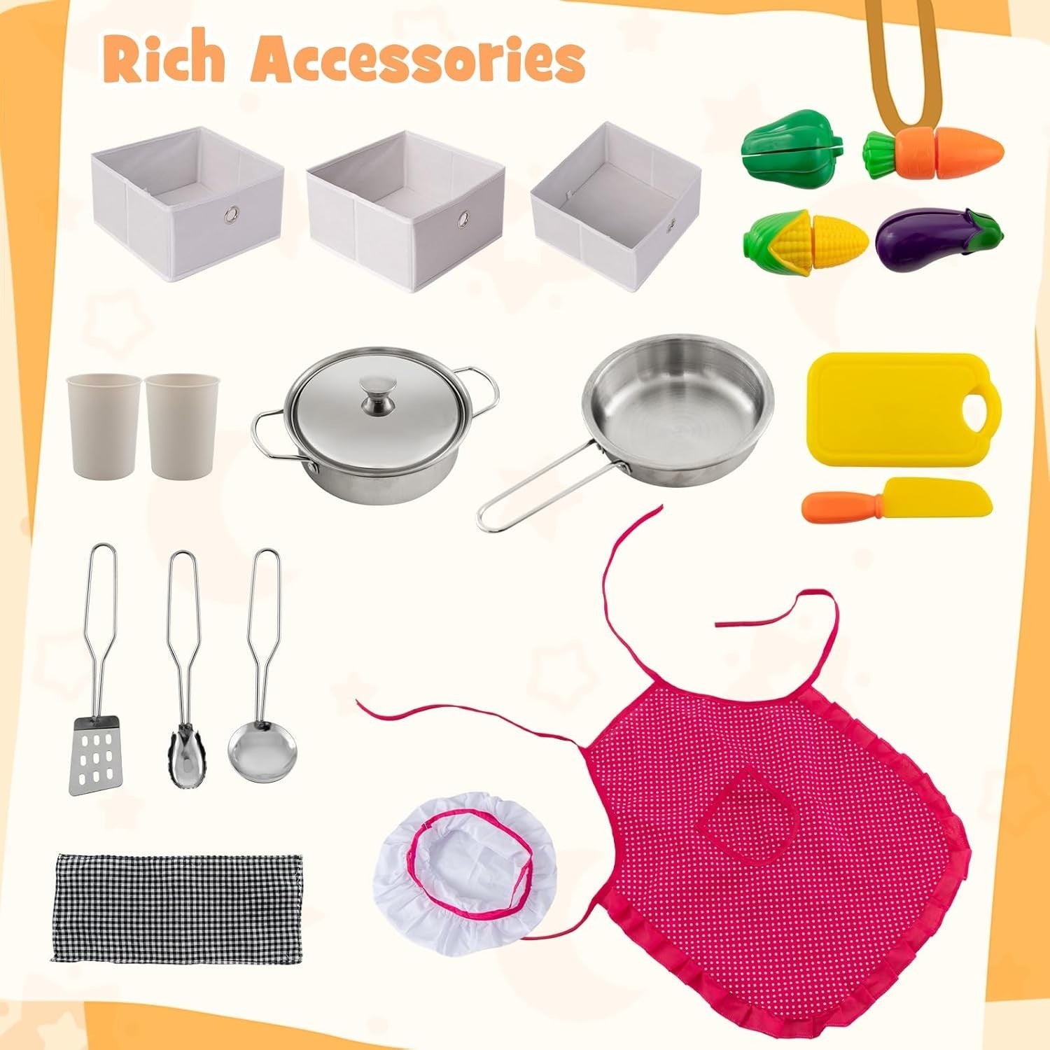 Kids Corner Play Kitchen w/ Lights Sounds Running Water Coffee Set