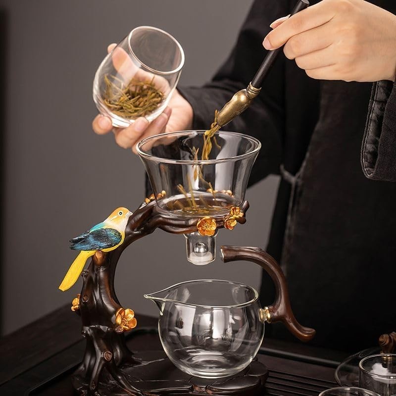 Semi Automatic Glass Teapot 300ml with Infuser Kung Fu Tea Maker