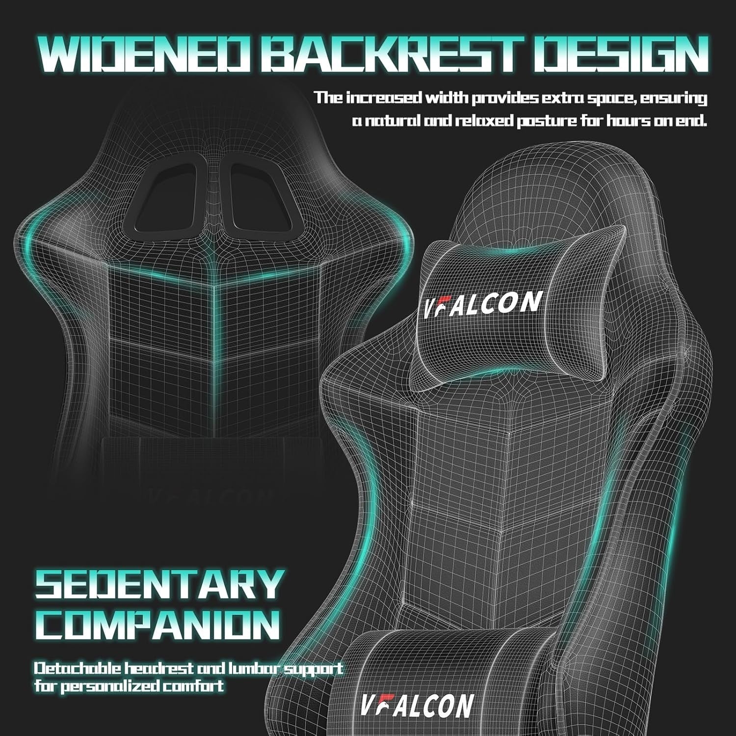 Ergonomic Gaming Chair Recliner with Footrest 360° Swivel Black