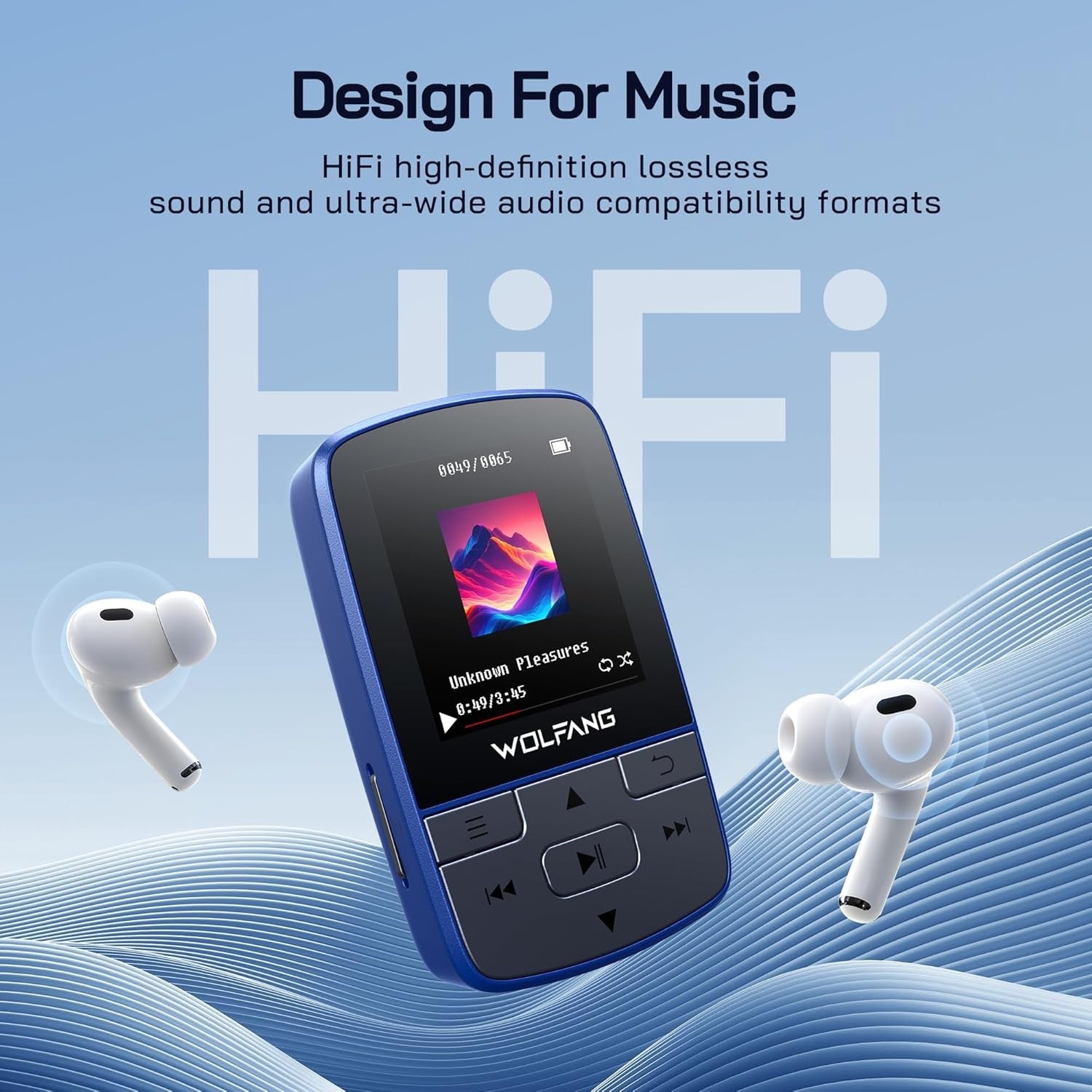64GB Bluetooth 5.2 MP3 Player Black Sports Clip 1oz
