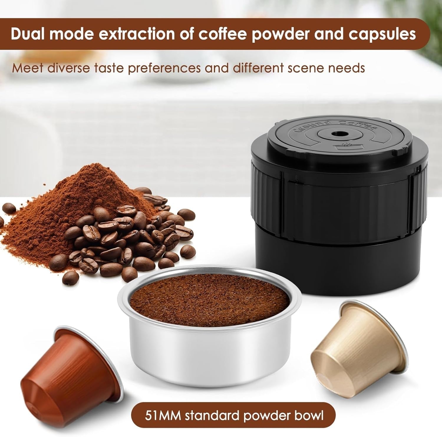 Portable Electric Espresso Maker | USB-C Rechargeable Travel Coffee Machine Blk