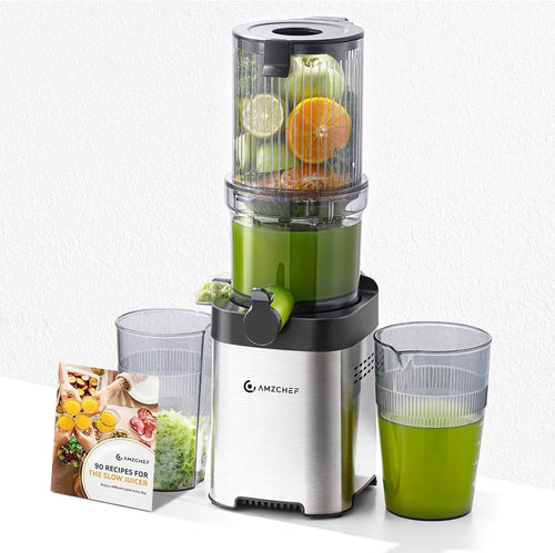 Cold Press Juicer Stainless Steel 118mm Wide Chute Auto Cutting Slow Juicing