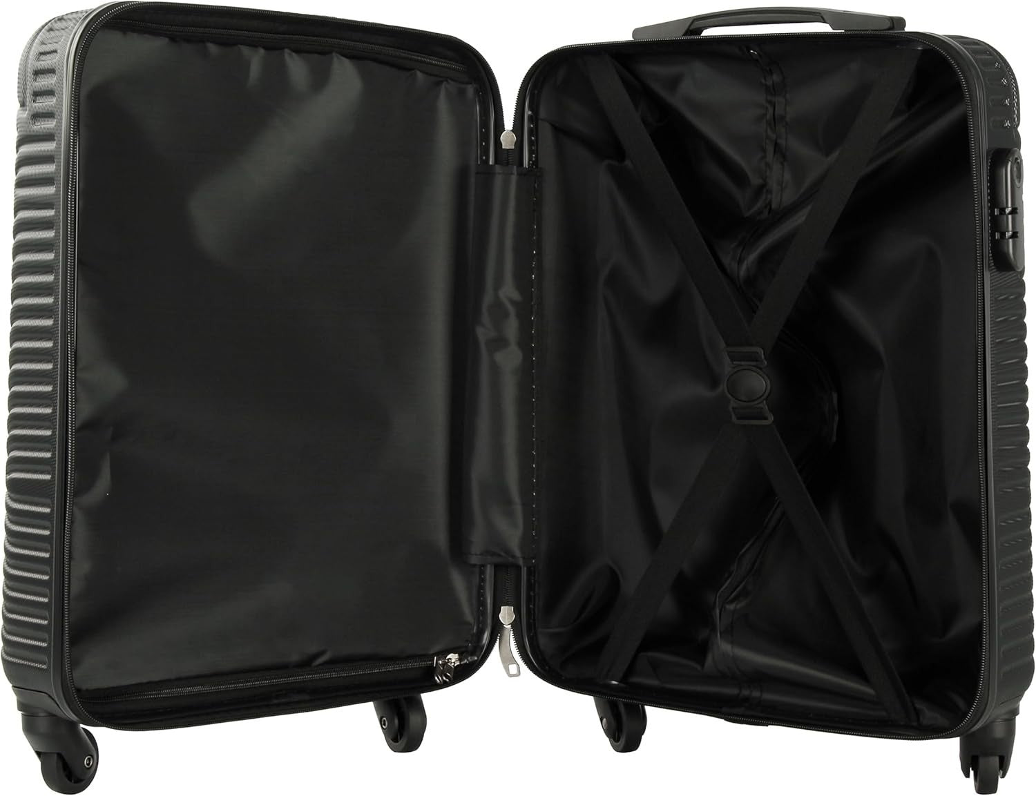 3PC Hard Shell Luggage Set 20 24 28 Inch Spinner Wheels Lock Black