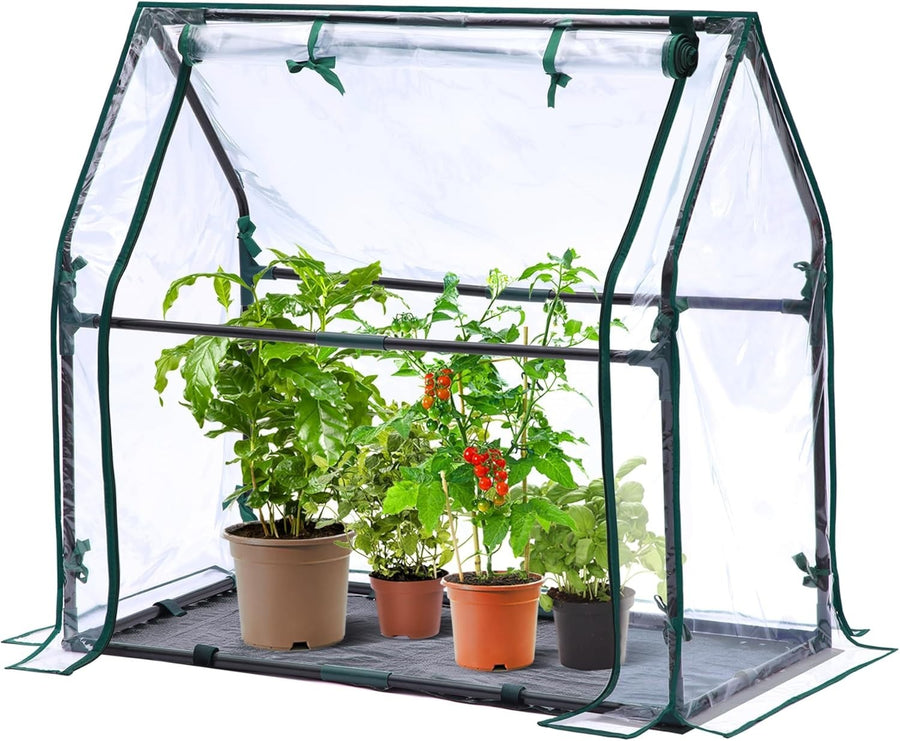 Mini Greenhouse for Indoor Outdoor Plants PVC Waterproof Cover 91x45x84cm