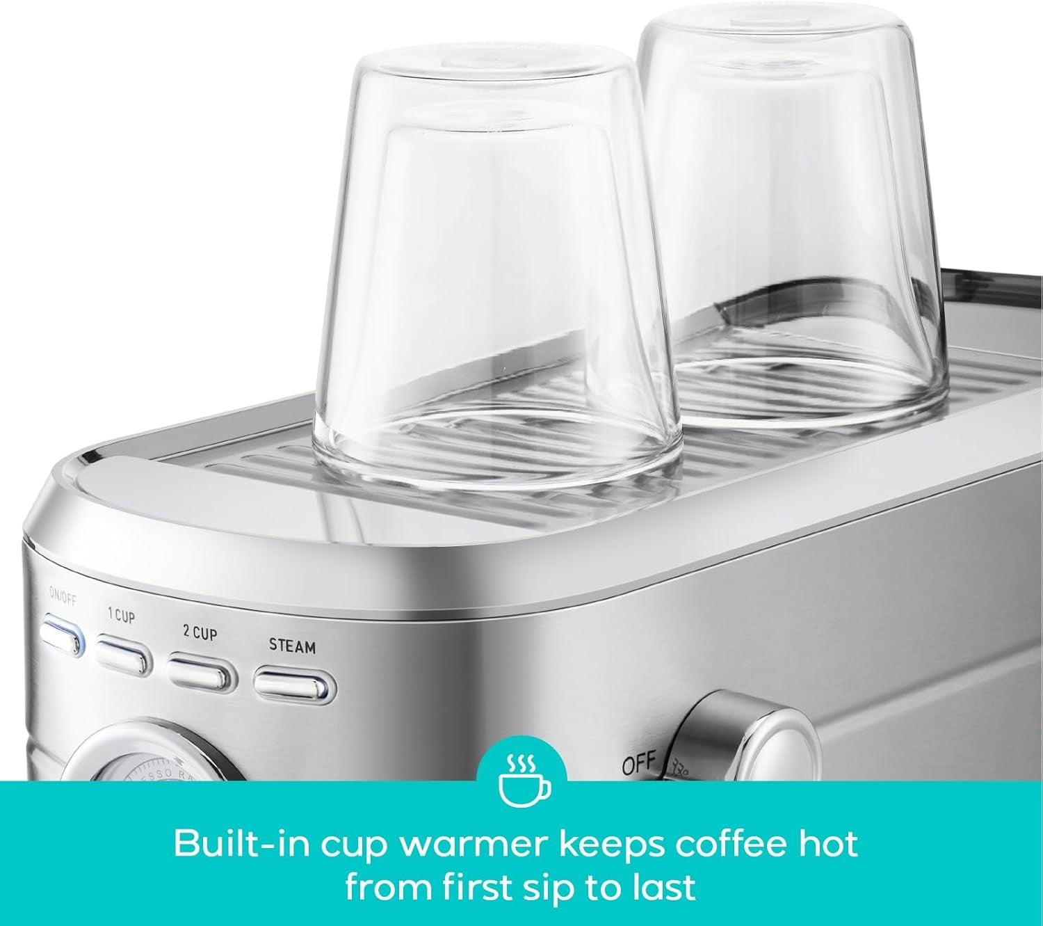 20 Bar Espresso Coffee Machine with Milk Frother, 1L Stainless Steel