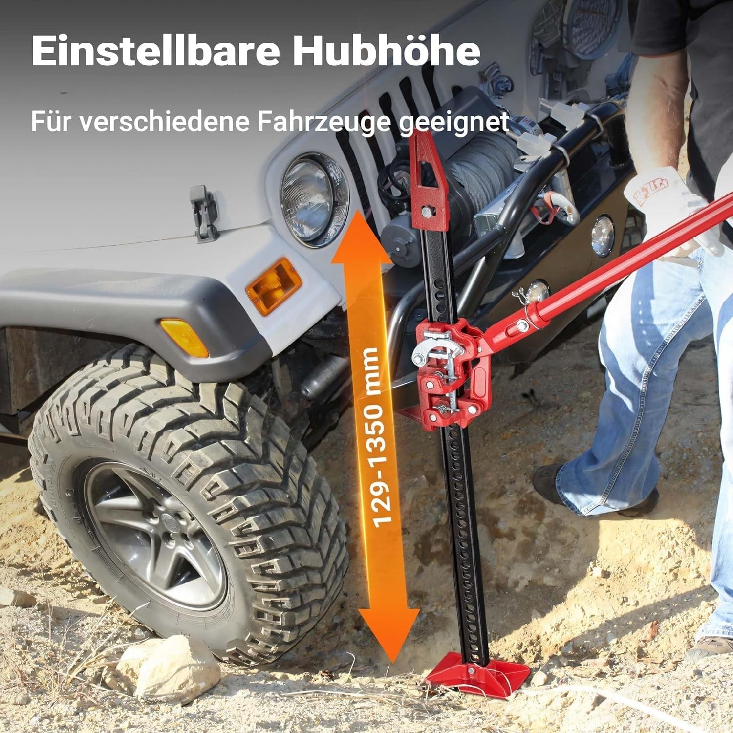 3 Ton 4x4 Farm Jack Heavy Duty Off-Road Lift 12.2–135cm Adjustable for SUV Truck