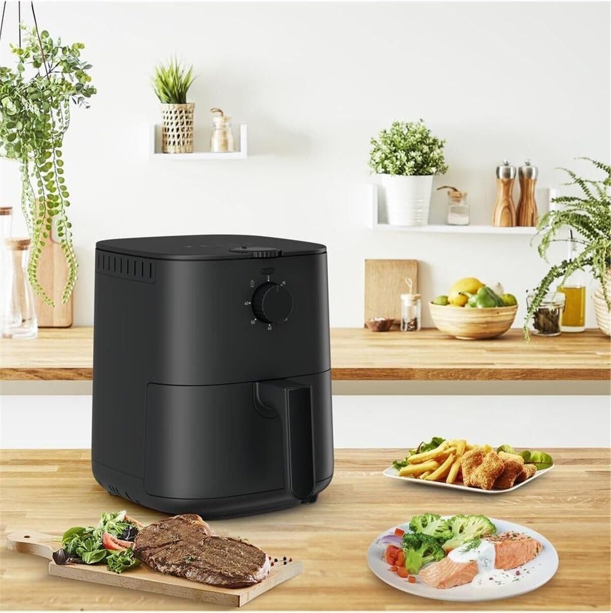 Air Fryer 3.5L Oil Free Compact Energy Saving Crispy Results Timer Temp Control