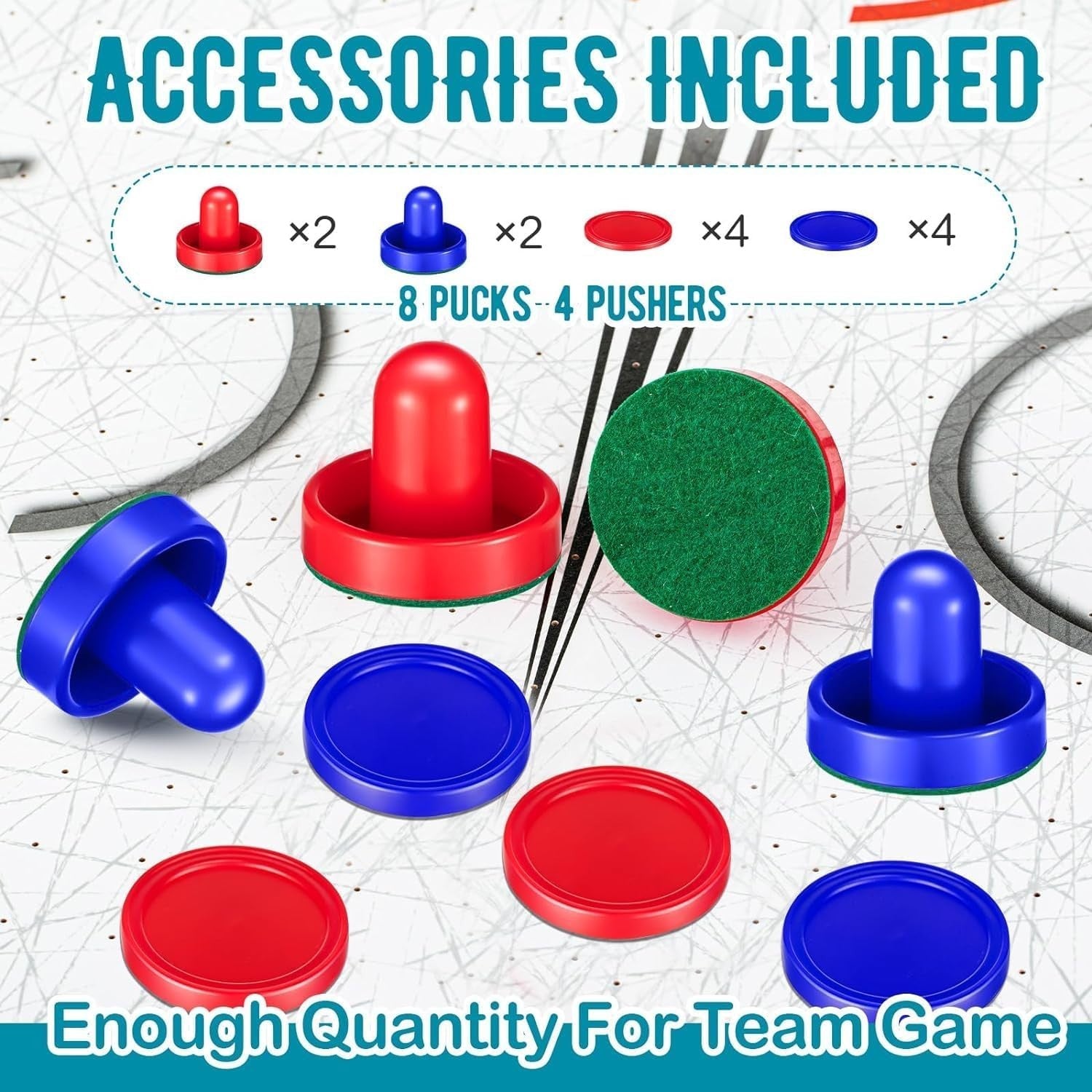48in Air Hockey Table LED Scoring Powerful Motor Indoor Game Set