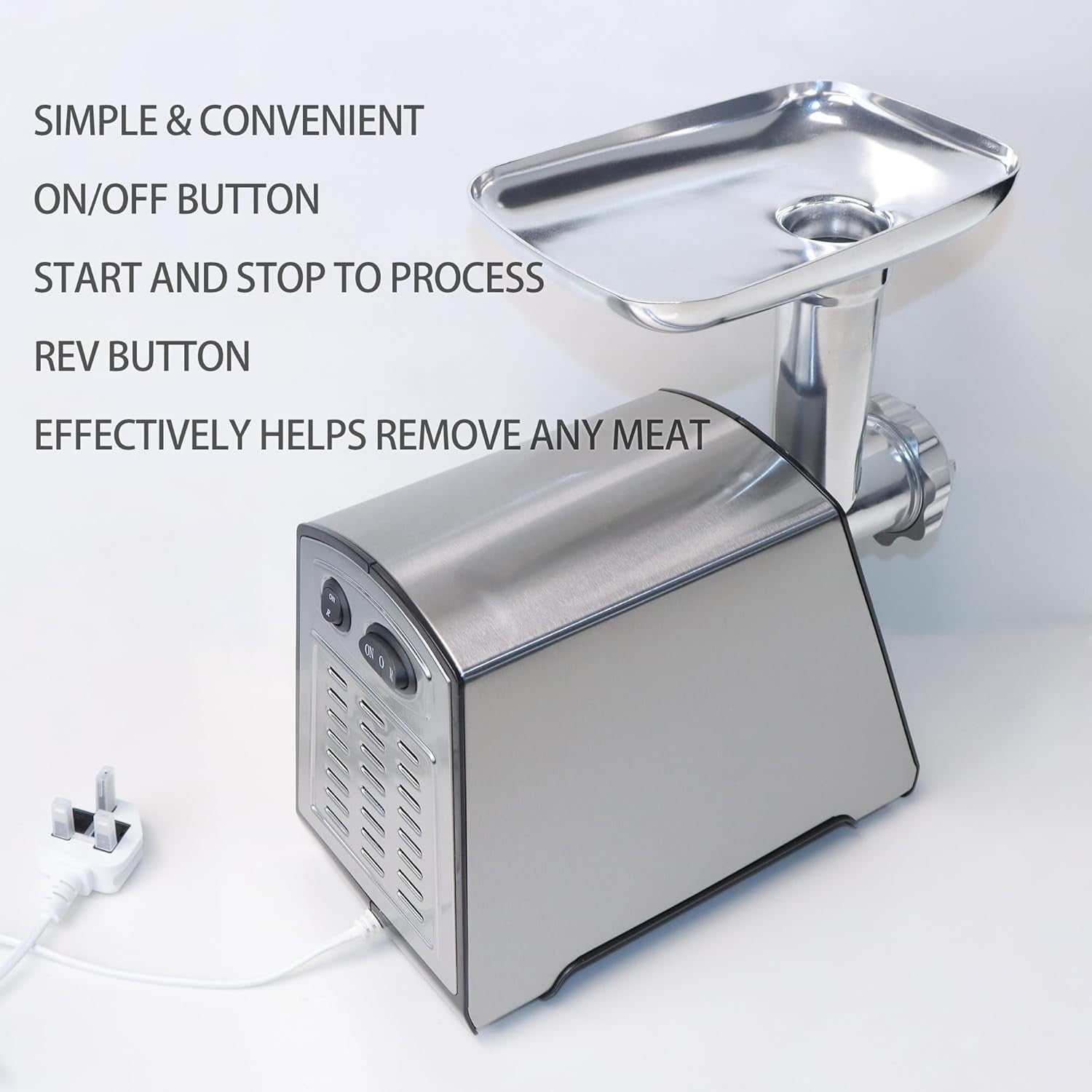 2800W Electric Meat Grinder Sausage Maker Mincer 3 Plates Reverse