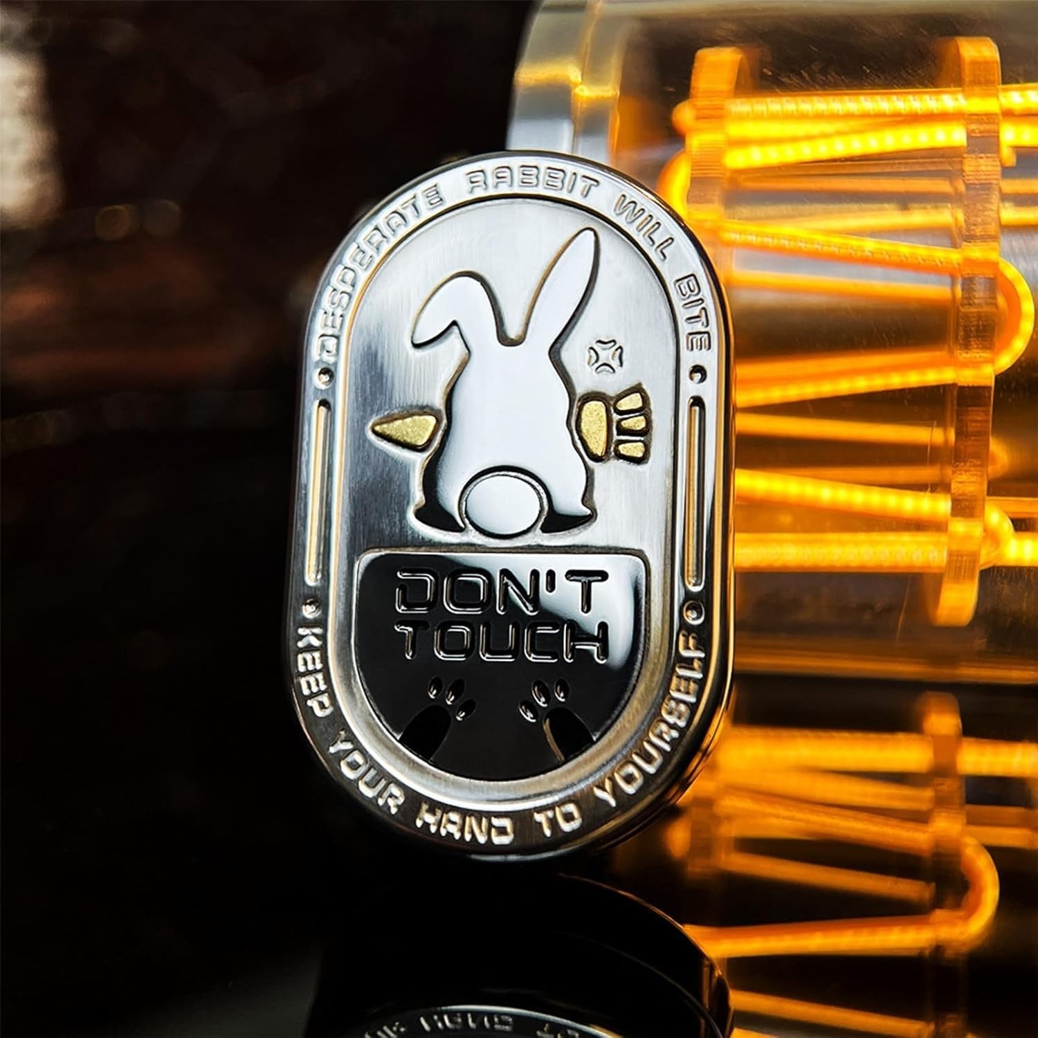 Silver Metal Rabbit Fidget Slider EDC Stress Relief Clicker