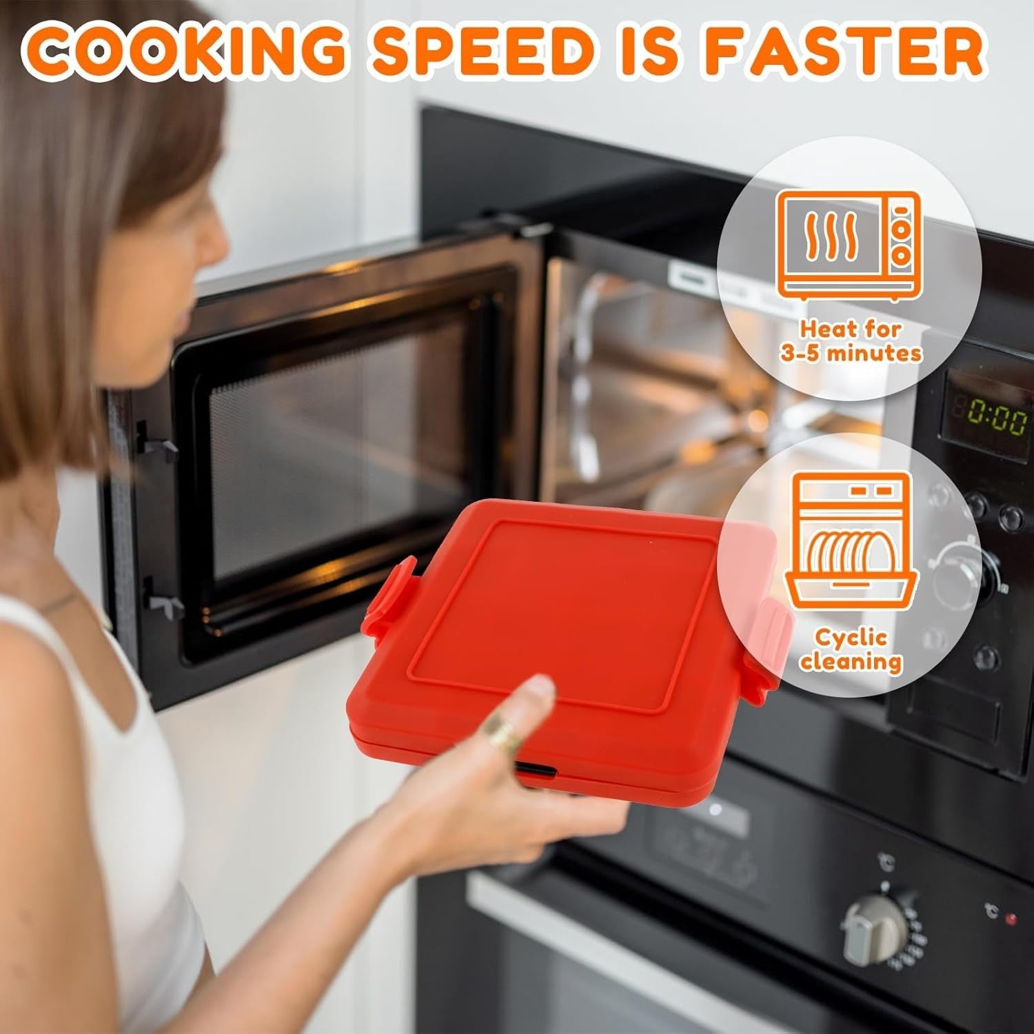 Microwave Toastie Maker Non Stick Silicone Sandwich Cooker Removable Plate