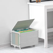 Rolling File Cabinet on Wheels Under Desk Storage Organizer Wooden White Home