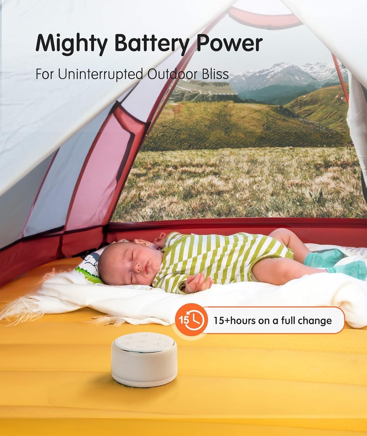 Portable Baby White Noise Machine with Night Light, 34 Soothing Sounds