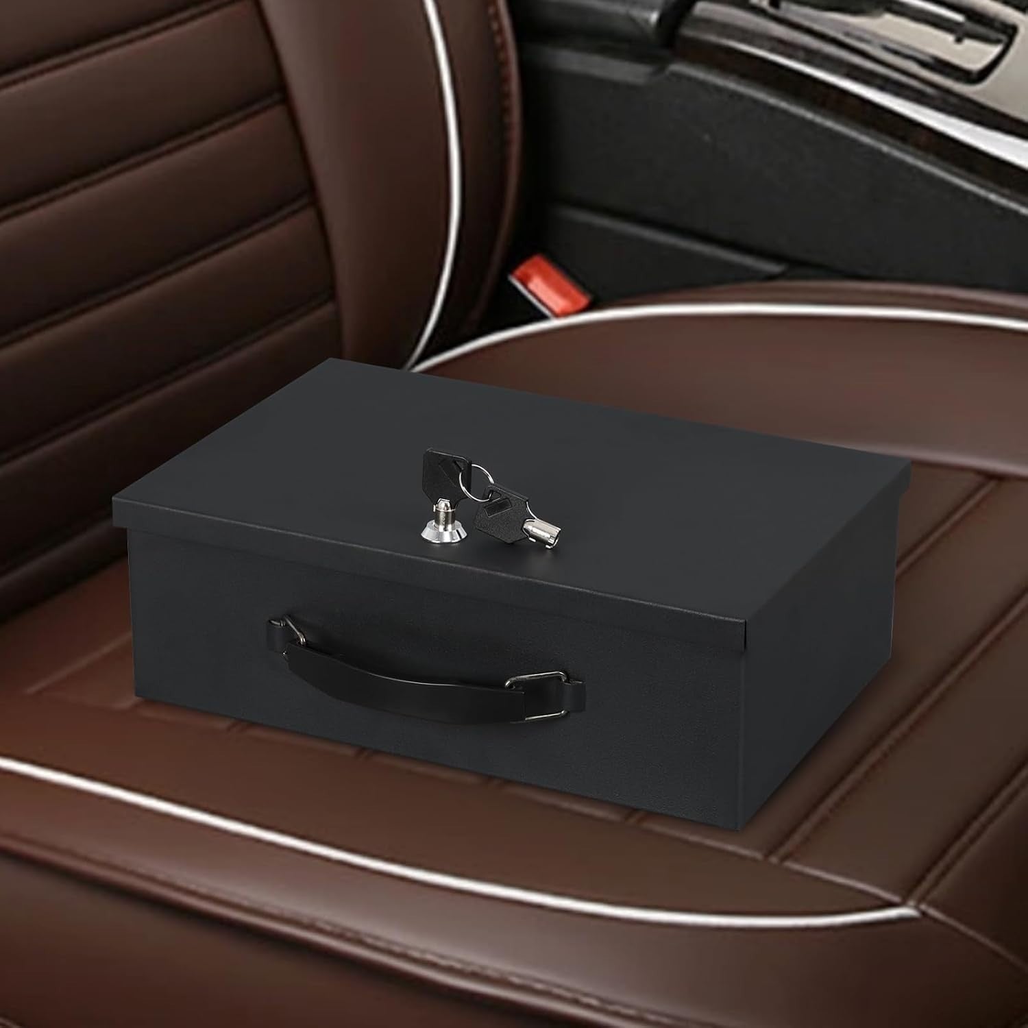 Fire Resistant Document Safe Box Key Lock Cash Passport Storage Case