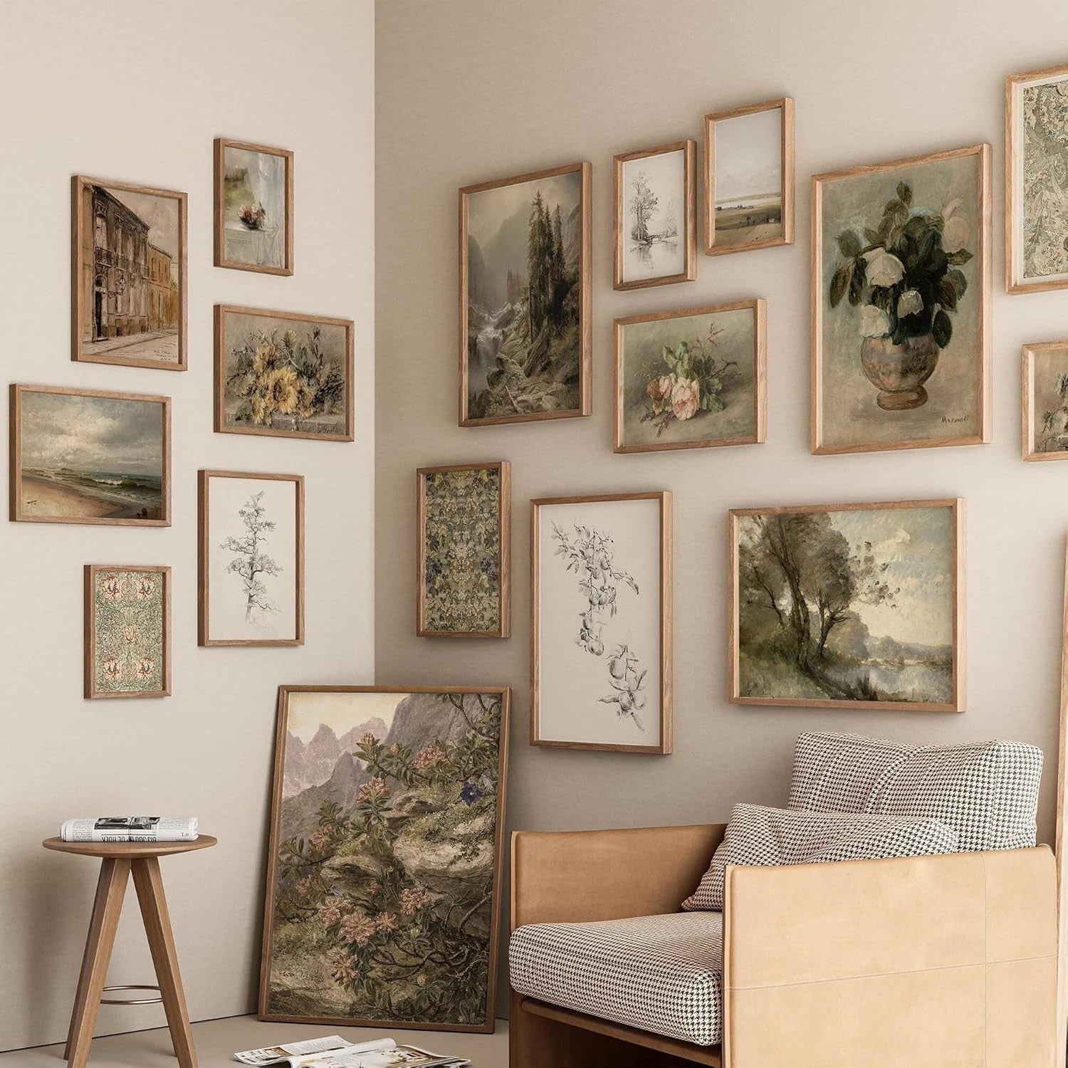 16pc Vintage Farmhouse Wall Art Set Rustic Gallery Prints 11x14
