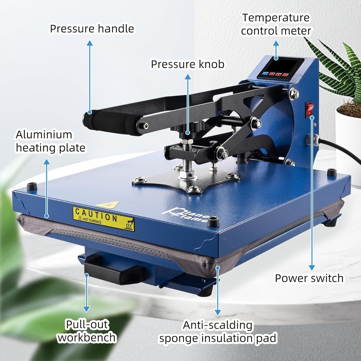 15x15 Heat Press Machine Pull Out Digital 1600W T-Shirt Vinyl Transfer
